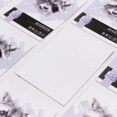 Bloc desen Oxford Marker, A4 15 file, hartie 180g/mp, FSC, colectia Artistic